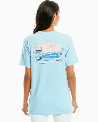 Southern Tide Pool Open Aqua Short Sleeve Tee