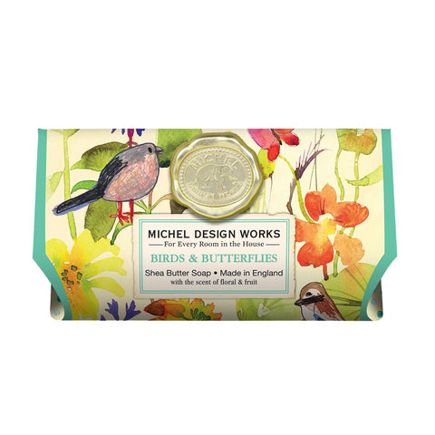 Michel Design Works Birds & Butterflies Large Bath Bar Soap