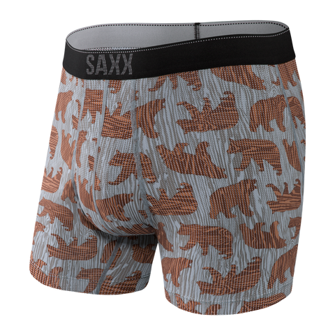 Saxx Men's Quest Boxer Brief Fly- Grey Grizzly Grain