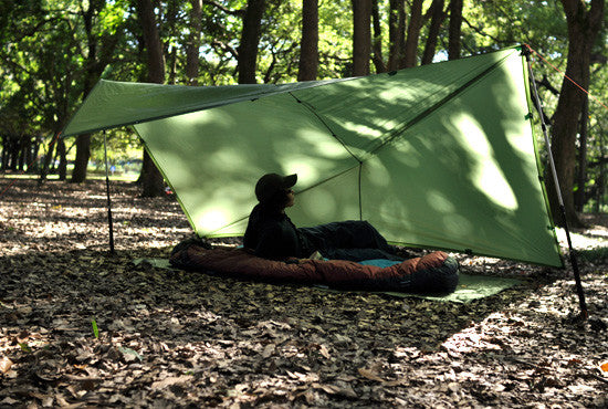 EQUINOX Globe Skimmer UL Tarp 6×8 Olive Equinox Ultralite Globe Skimmer Nylon Tarp - Andy Thornal