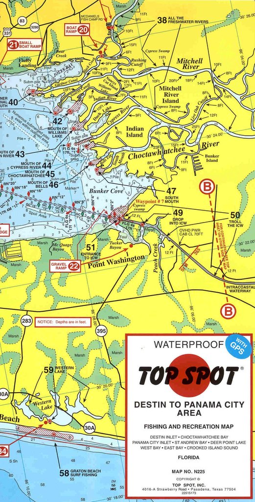 Top Spot - Southeast Florida Offshore Fishing and Recreation Map #N224 -  Andy Thornal Company