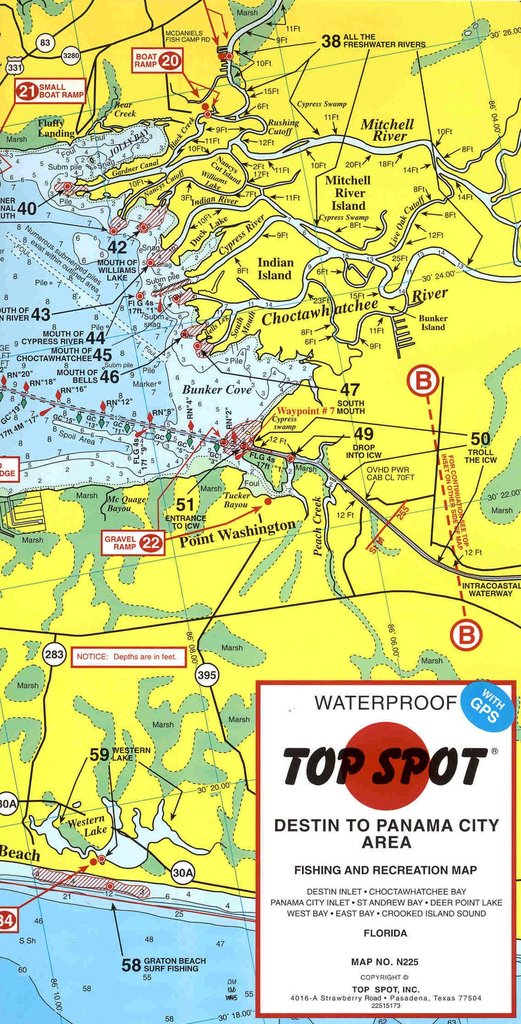 Top Spot - Middle Keys Area Fishing & Diving Recreation Area Map #N-20 -  Andy Thornal Company