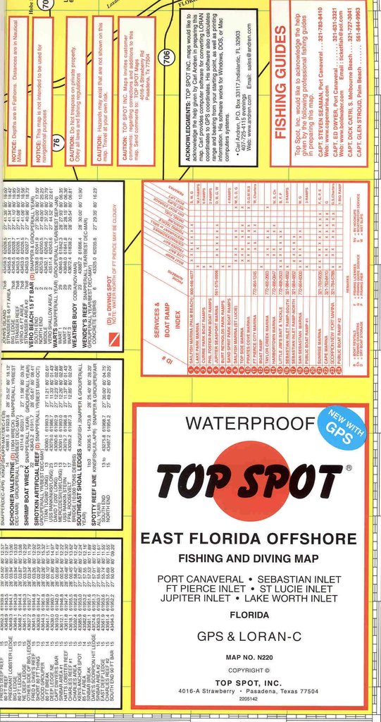 Top Spot - East Florida Offshore Fishing and Diving Map