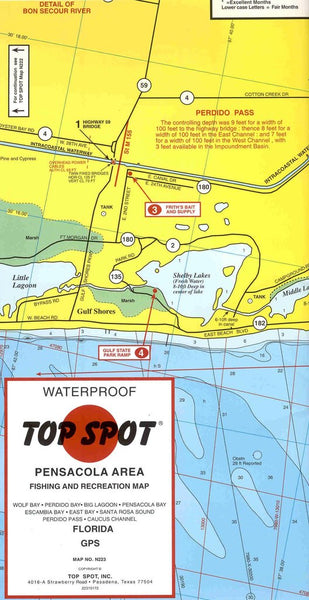 Top Spot - Pensacola Area Fishing and Recreation Map #N223