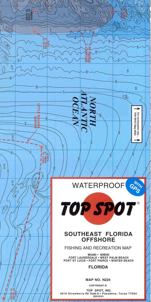 Top Spot Southeast Florida Offshore Fishing and Recreation Map N224