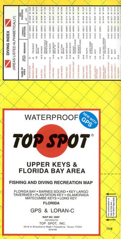 Top Spot - Upper Keys Area Florida Bay Area Fishing and Diving Recreation Map #N207