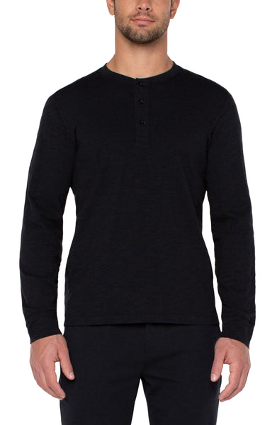Liverpool Men's Slub Henley / Black