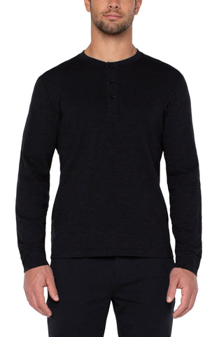 Liverpool Men's Slub Henley / Black