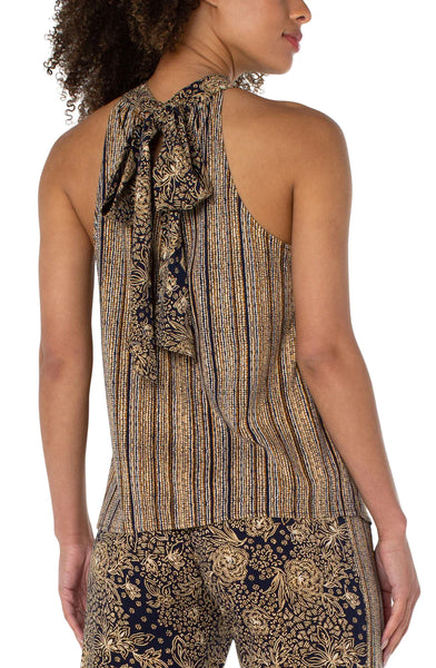 Liverpool Sleeveless Mock Neck Halter Top