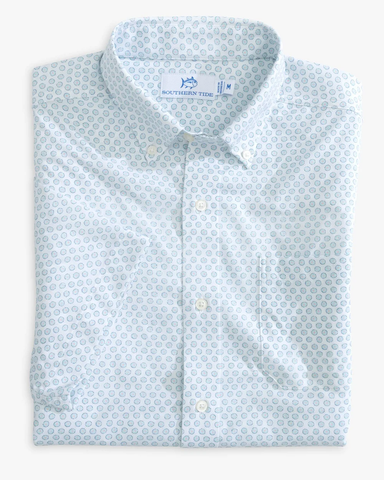 Southern Tide Men's Brrr Intercoastal Floral to See Short Sleeve Sportshirt / Wake Blue