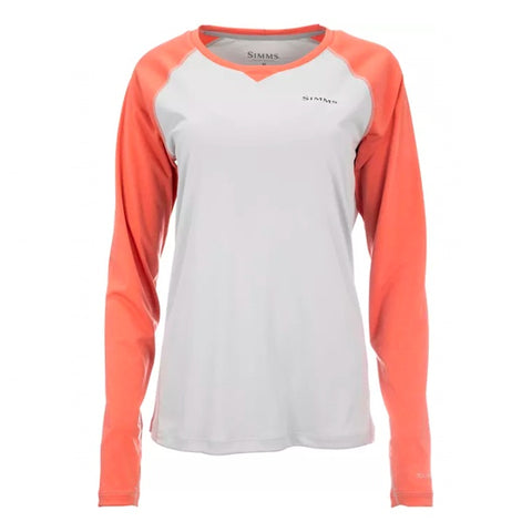 Simms Women's Solarflex LS Crewneck / Sterling Salmon Heather